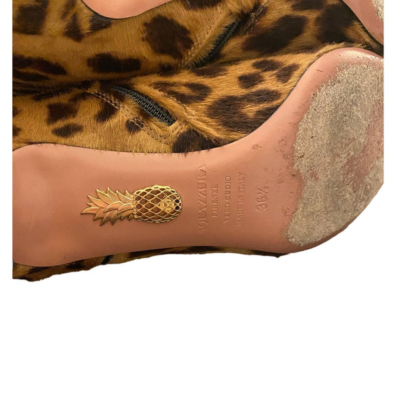 AQUAZZURA Women’s Quant haircalf ankle booties boots Zip / Italy / Sz 36.5 Sz 6 - Picture 7 of 9